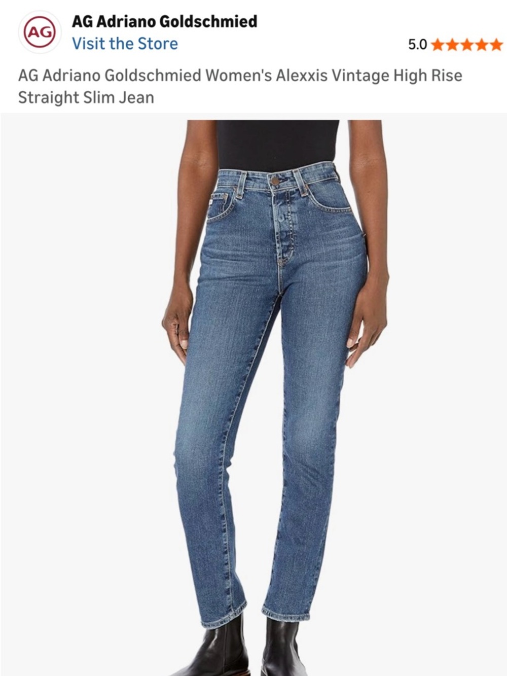 AG CONTOUR 360 Alexxis Slim High Rise Vintage Button Fly
